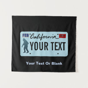 California Sasquatch License Plate Wandteppich