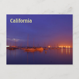 California Segelboote in Jachthafen bei dusk Postk Postkarte