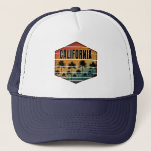 California Sonnenuntergang Palmen Sommer Truckerkappe