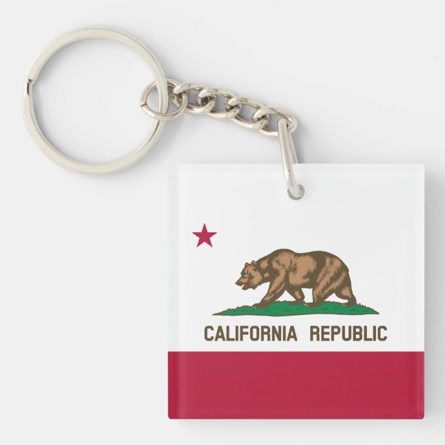 California Staat Bear Flag Schlüsselanhänger (Vorderseite)