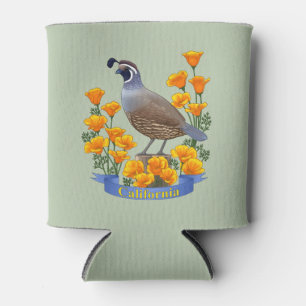 California Staat Bird Quail & Golden Poppy Dosenkühler