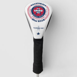 California Staat Circle Custom Golf Head Cover Golf Headcover
