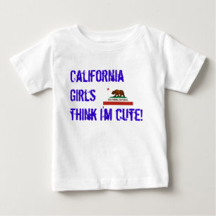 California-Staat-Flag, California Girls denken, ic Baby T-shirt