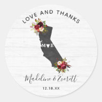 California Staat Floral Rustic Wedding Vielen Dank