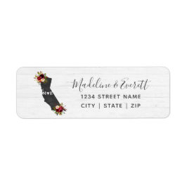 California Staat Floral Wedding Rücksendeadresse