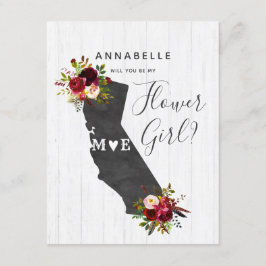 California Staat Floral werden Sie mein Blumenmädc Einladung