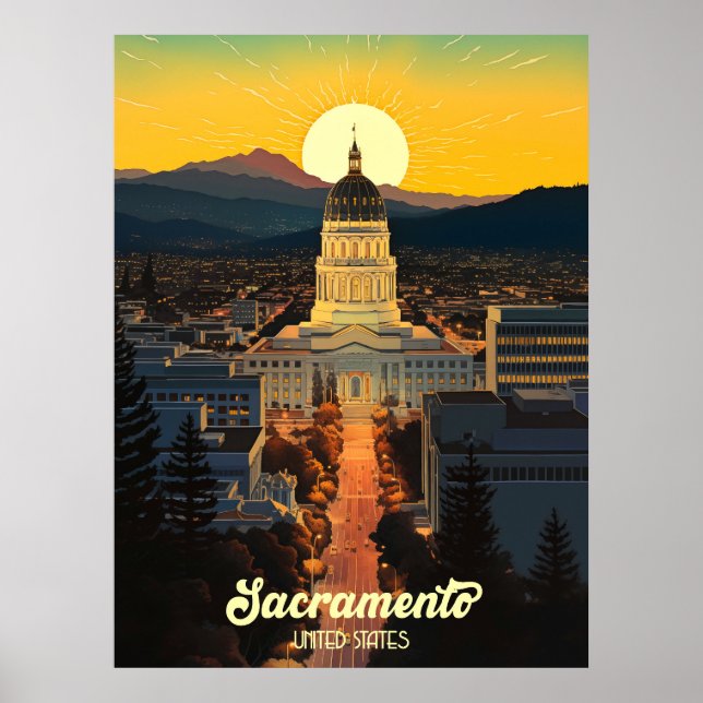 California Staat Hauptstadt Sacramento Poster (Vorne)