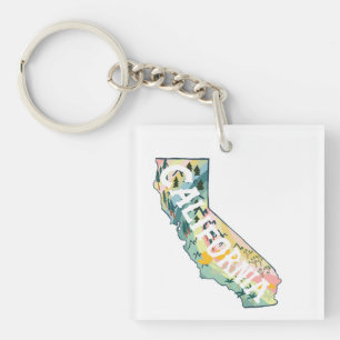California Staat Karte Schlüsselanhänger