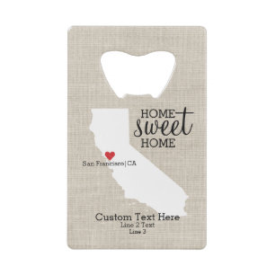 California Staat Liebe Zuhause Sweet Zuhause Custo Kreditkartenflaschenöffner