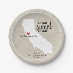 California Staat Liebe Zuhause Sweet Zuhause Custo Pappteller