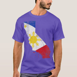 California Staat Map Filipino American Flag Philip T-Shirt