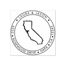 California Staat Map Rücksendeadresse Holzkunst Br