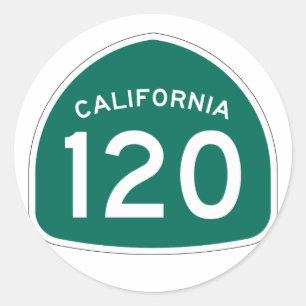 California Staat Route 120 Runder Aufkleber