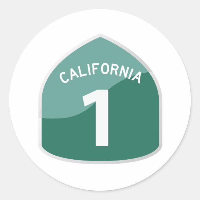 California Staat Route 1 Pazifikküste Highway Runder Aufkleber (Vorderseite)