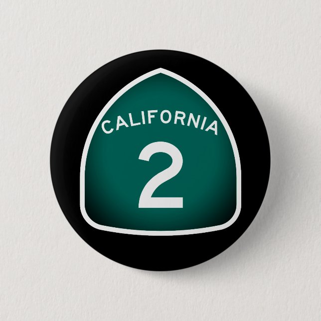 California Staat Route 2 Button (Vorderseite)