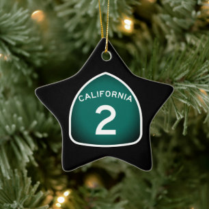 California Staat Route 2 Keramik Ornament