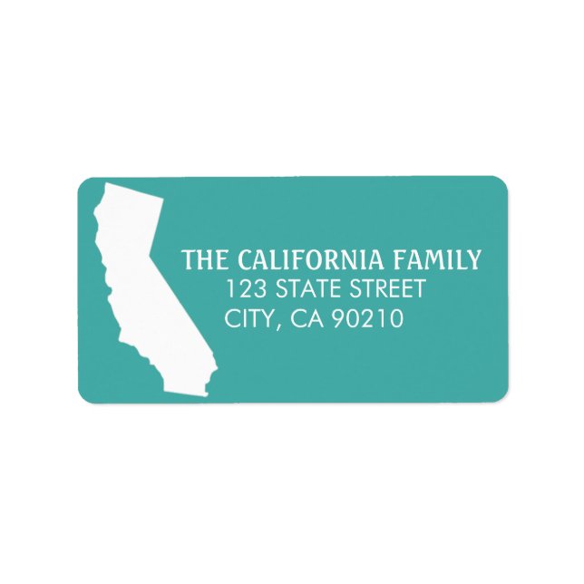 California Staat Rücksendeadressen-Aufkleber - Tür Adressaufkleber (Vorne)
