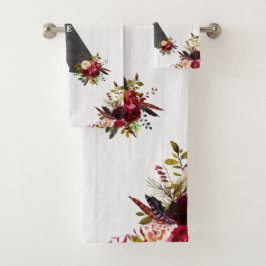 California Staat Rustic Floral Wedgram Badhandtuch Set