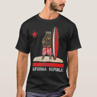 California Staat Surfer Bär Surfing T-Shirt