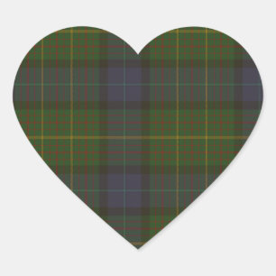 California Staat Tartan Herz-Aufkleber