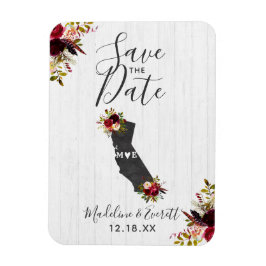 California Staat Zielort Rustikal Save the Date Magnet