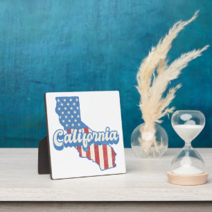 California Stars & Stripes Silhouette Fotoplatte