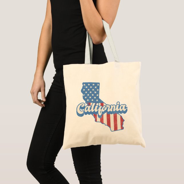 California Stars & Stripes Silhouette Tragetasche (Vorderseite (Produkt))