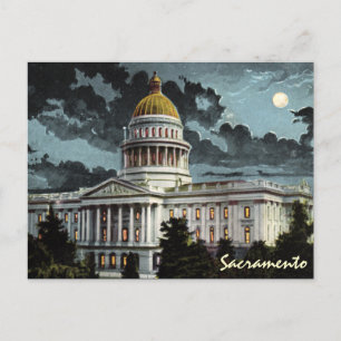 California State Capitol Mondschein-Postkarte Postkarte