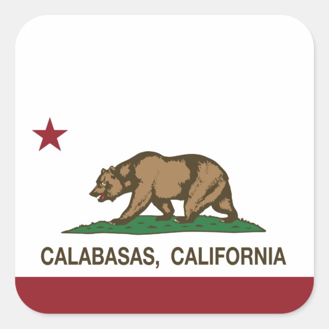 California State Flag Calabasas Quadratischer Aufkleber (Vorderseite)