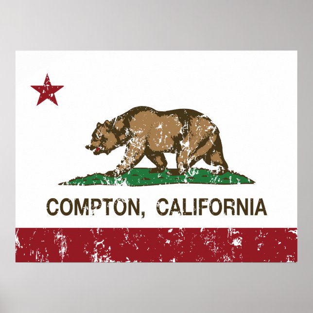 California State Flag Compton Poster (Vorne)