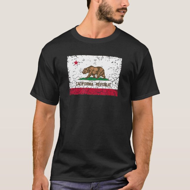 California State Flag Einzigartiges Design T-Shirt (Vorderseite)