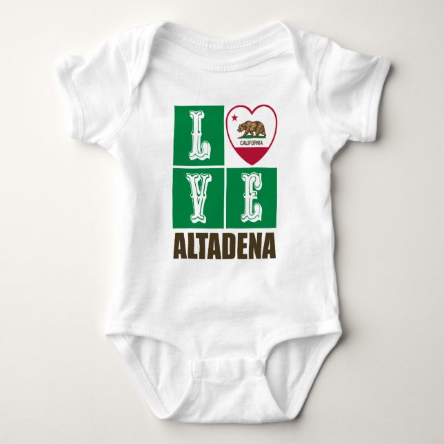 California State Flag Heart Altadena Baby Strampler (Vorderseite)