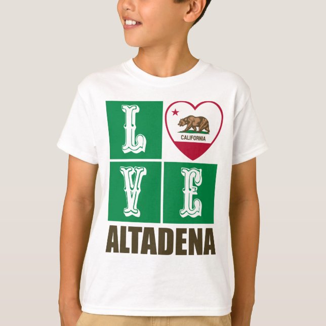 California State Flag Heart Altadena T-Shirt (Vorderseite)