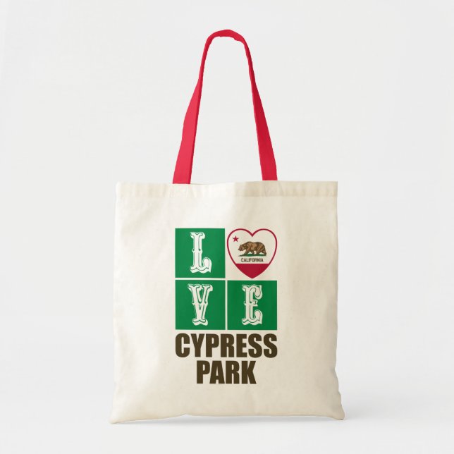 California State Flag Heart Cypress Park Tragetasche (Vorne)