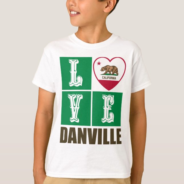 California State Flag Heart Danville T-Shirt (Vorderseite)
