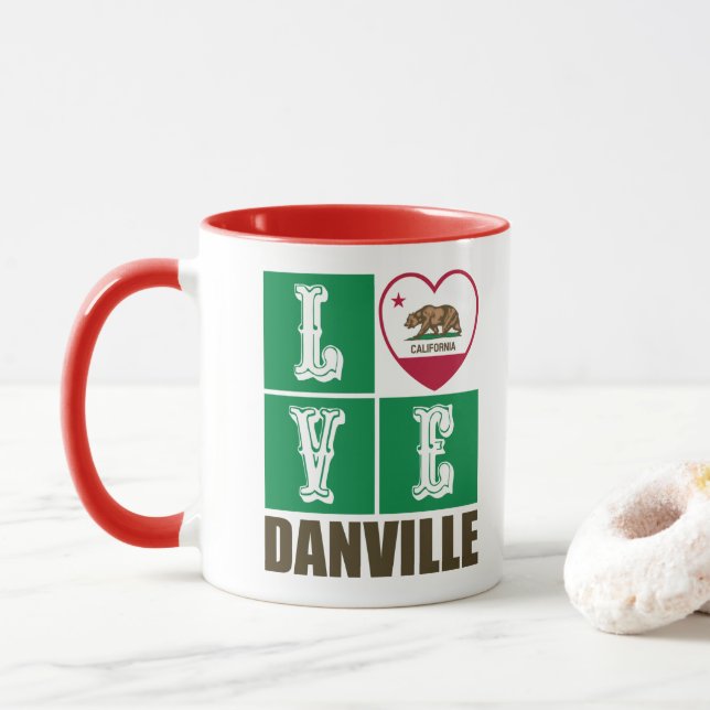 California State Flag Heart Danville Tasse (Mit Donut)