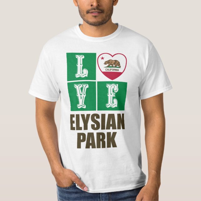 California State Flag Heart Elysian Park T-Shirt (Vorderseite)