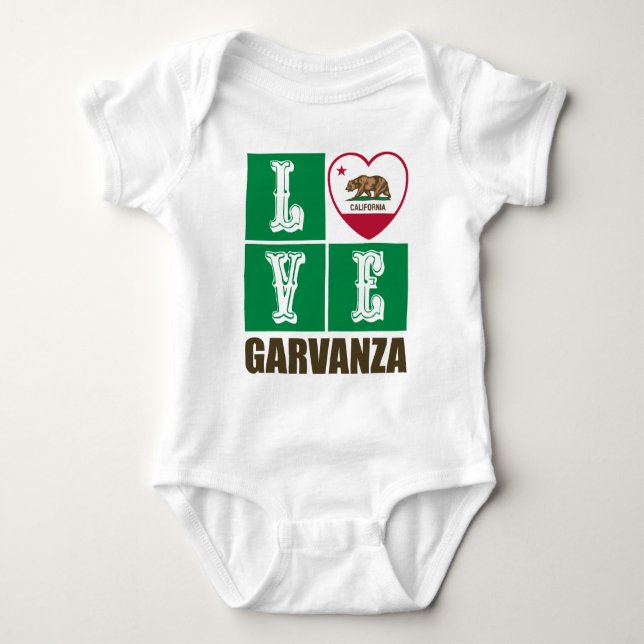 California State Flag Heart Garvanza Baby Strampler (Vorderseite)
