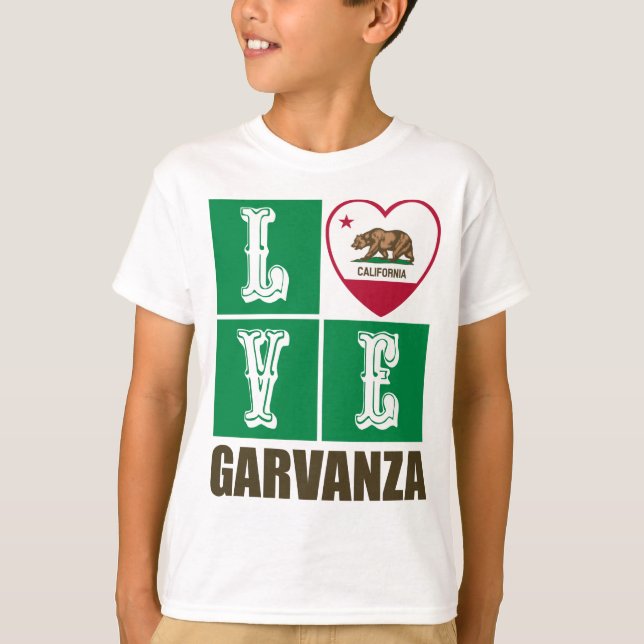 California State Flag Heart Garvanza T-Shirt (Vorderseite)
