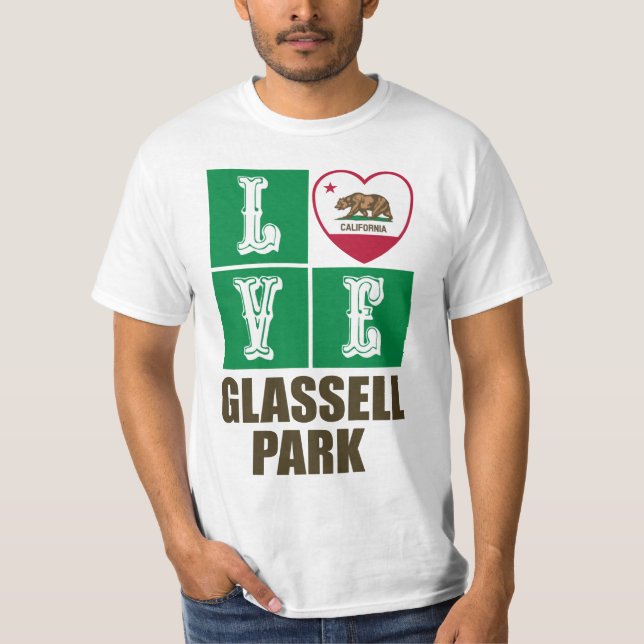 California State Flag Heart Glassell Park T-Shirt (Vorderseite)