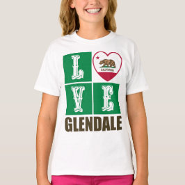 California State Flag Heart Glendale T-Shirt
