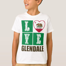 California State Flag Heart Glendale T-Shirt