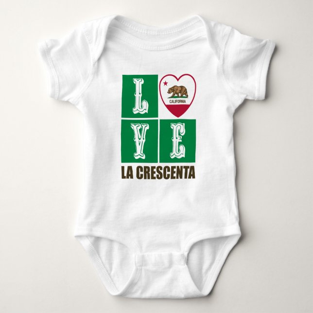 California State Flag Heart La Crescenta Baby Strampler (Vorderseite)