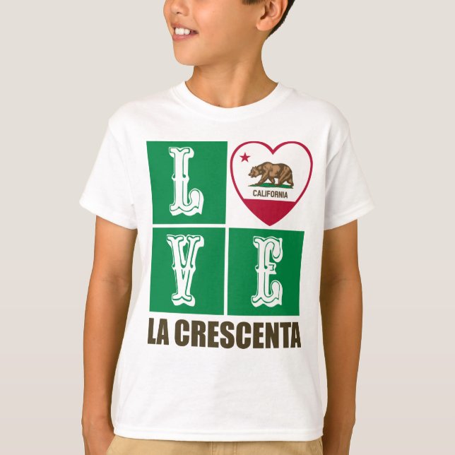 California State Flag Heart La Crescenta T-Shirt (Vorderseite)