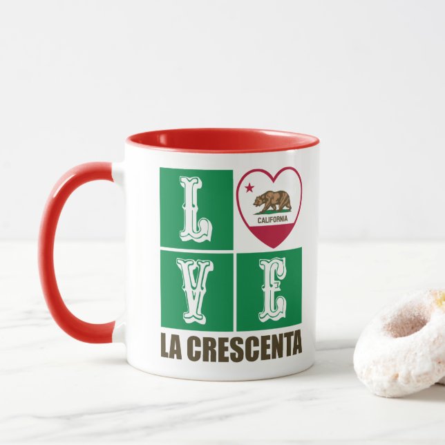 California State Flag Heart La Crescenta Tasse (Mit Donut)