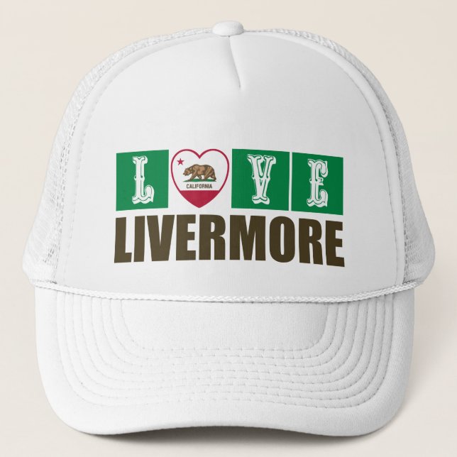 California State Flag Heart Livermore Truckerkappe (Vorderseite)