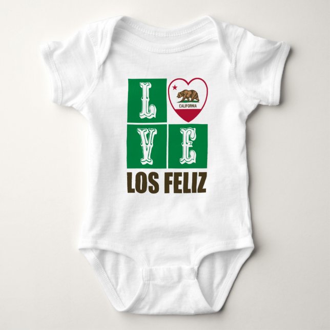 California State Flag Heart Los Feliz Baby Strampler (Vorderseite)