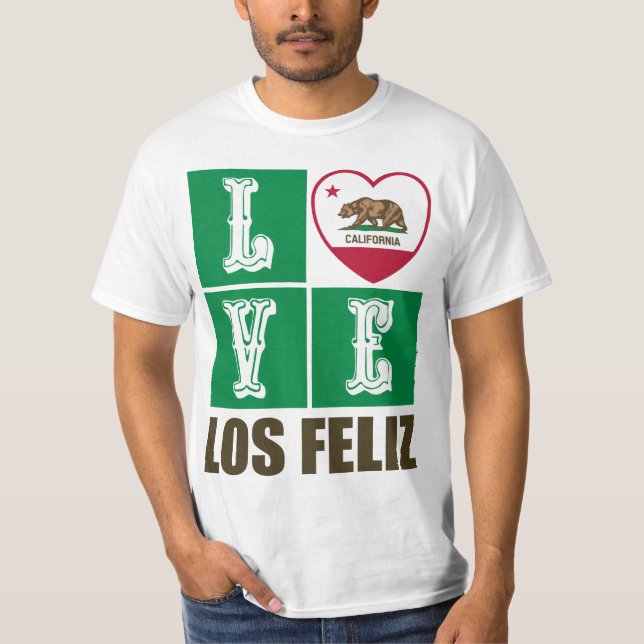 California State Flag Heart Los Feliz T-Shirt (Vorderseite)