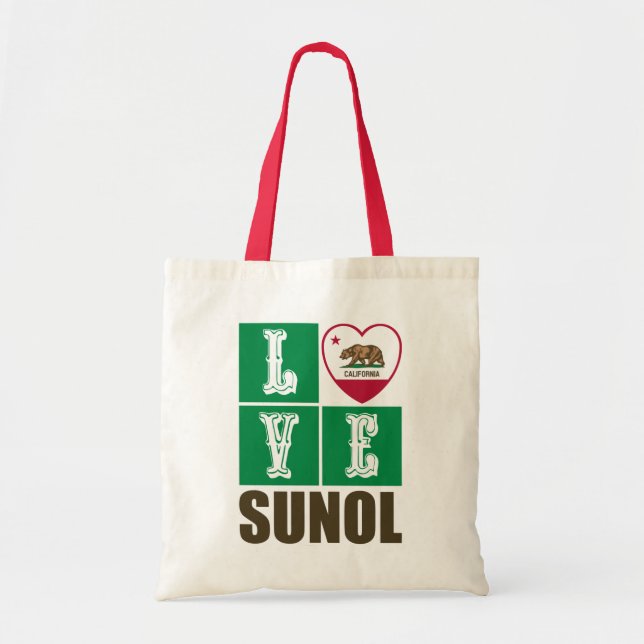 California State Flag Heart Sunol Tragetasche (Vorne)