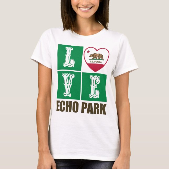 California State Flag Herz Echo Park T-Shirt (Vorderseite)